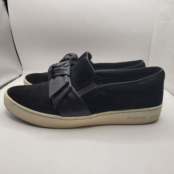 Women's Michael Kors Size 8 slip-on shoe black/white with bow - Picture 1 of 12